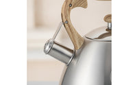 Tea Kettle with Wood Grain Handle Brushed Matte for Kitchen, Coffee Makers
