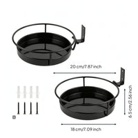 2 Pieces Plant Rack with Guard Rail Iron Wall Planter Metal for Entryway, Patio