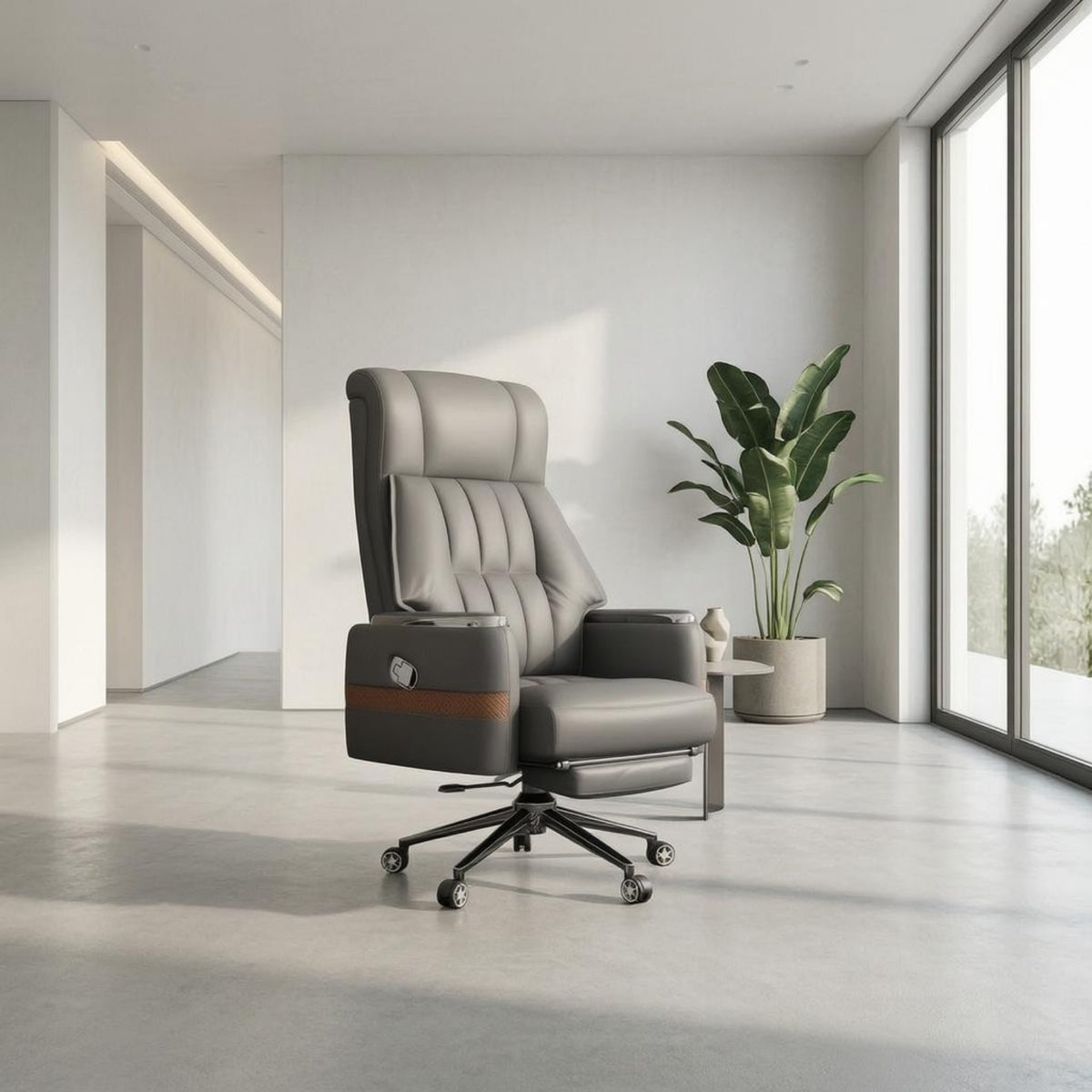 Office Chair Padded High-Back Office Chair Cushioned Seat Seating Furniture