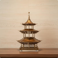 Octagonal Structure Figurine Tranquil Style Chinese Pagoda Decoration Intricate Details Table Ornament Available for Purchase Office