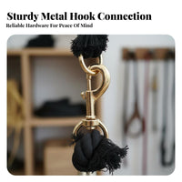 Braided Cotton Lead Rope Wear-Resistant Horse Lead with Brass Snap Sturdy Duty Equestrian Rope Comfortable Grip for Stable, Farm