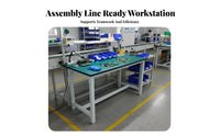 Easy to Clean Anti-Static Workbench Adjustable Shelves ESD Work Table Electronics Assembly Bench for Technicians, DIY Enthusiasts, Factory, Repair Shop, Warehouse, Garage