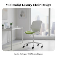 Adjustable Height Castered Shell Chair Wheeled Base Office Furniture Ergonomic Back Support Swivel Seat Modern Design for Students, Teens, Conference Room, Bedroom