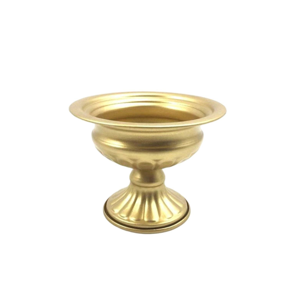 Vase with Flared Rim Gold-Toned Compote Bowl Metallic for Florists