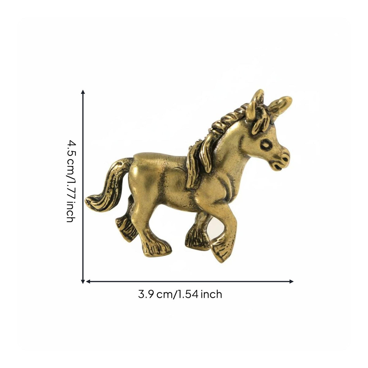 Brass Unicorn Figurine Handmade Look Antique Unicorn Ornament for Desk, Shelf