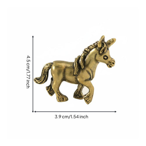 Brass Unicorn Figurine Handmade Look Antique Unicorn Ornament for Desk, Shelf