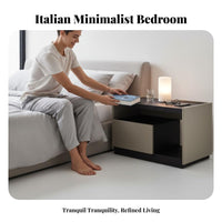 C-curvedd End Table Minimalist Design Nightstand Modern & design With Drawer for homeowners, Entryway