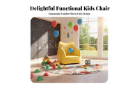 Character-It Ed Lounger Comfortable Seating Cat-Shaped Sofa Chair Soft and Cuddly Sturdy Construction for Children, Girls