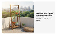 Floor-Standing pendant-designand type Pot Holder Anti Tiered Plant Stand Angular-frame frame blossom Rack Sturdy for Gardeners, Homeowners, Balcony, Living Room, Indoor, Outdoor