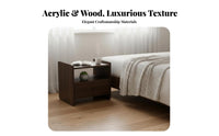 2-Tier Transparent Stand Space-Saving Nightstand polished Rounded Corners