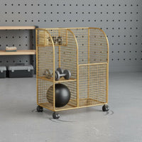 Exercise Mat Holder Wheeled gym Storage Rack Movable Rolling Storage Cart for Home