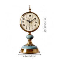 Ornate Analog Desk Timepiece Arabic Numerals Vintage Tabletop Timepiece Floral