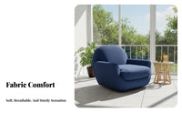 Upholstered rotate Armchair Comfortable Seating rotate Barrel Chair Plush Cushioning Modern Design for Adults, Bedroom, Balcony