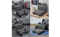 Hard-Shell Socket and Screwdriver Set Molded Tool Case with Metal Latches Organized Tool Set with Carrying Case Sturdy for Homeowners