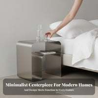 Minimalist Design C-Shaped End Table single-Piece Construction Nightstand Modernist Movement Inspired Household Furniture Vintage and design for Apartment Dwellers, Homeowners, Students, Living Room, Small Spaces, Home Office, Lounge Area