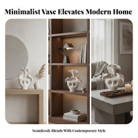 Soft Cream Flared Top House Decoration Organic Flower Vase