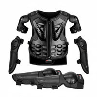 5 Pieces Shock Absorbing Kids Motorcycle Protective Suit Adjustable Straps Young Motocross Breathable Mesh Kids Safety Jacket with Knee Elbow Pads for Skiing, Skateboarding, Roller Skating