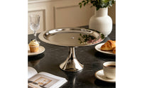 Pedestal Cake Stand Stainless Steel Pedestal Serving Plate Mirror-Polished Tableware for Dessert Makers, Buffets