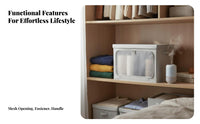 Collapsible Textile Box Portable Textile Storage Bin with Lid Multi-Purpose