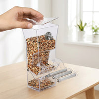 Automatic Bird Feeder and Parrot Feeder with Double Rod Perch, PC Material Parakeet Feeder and Cockatiel Feeder, Bird Cage Accessories Hanging