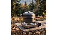 Hard Anodized Pot with Steaming Insert Portable Camping Steamer Compact Two-Tier Steamer Long-Lasting for Travelers