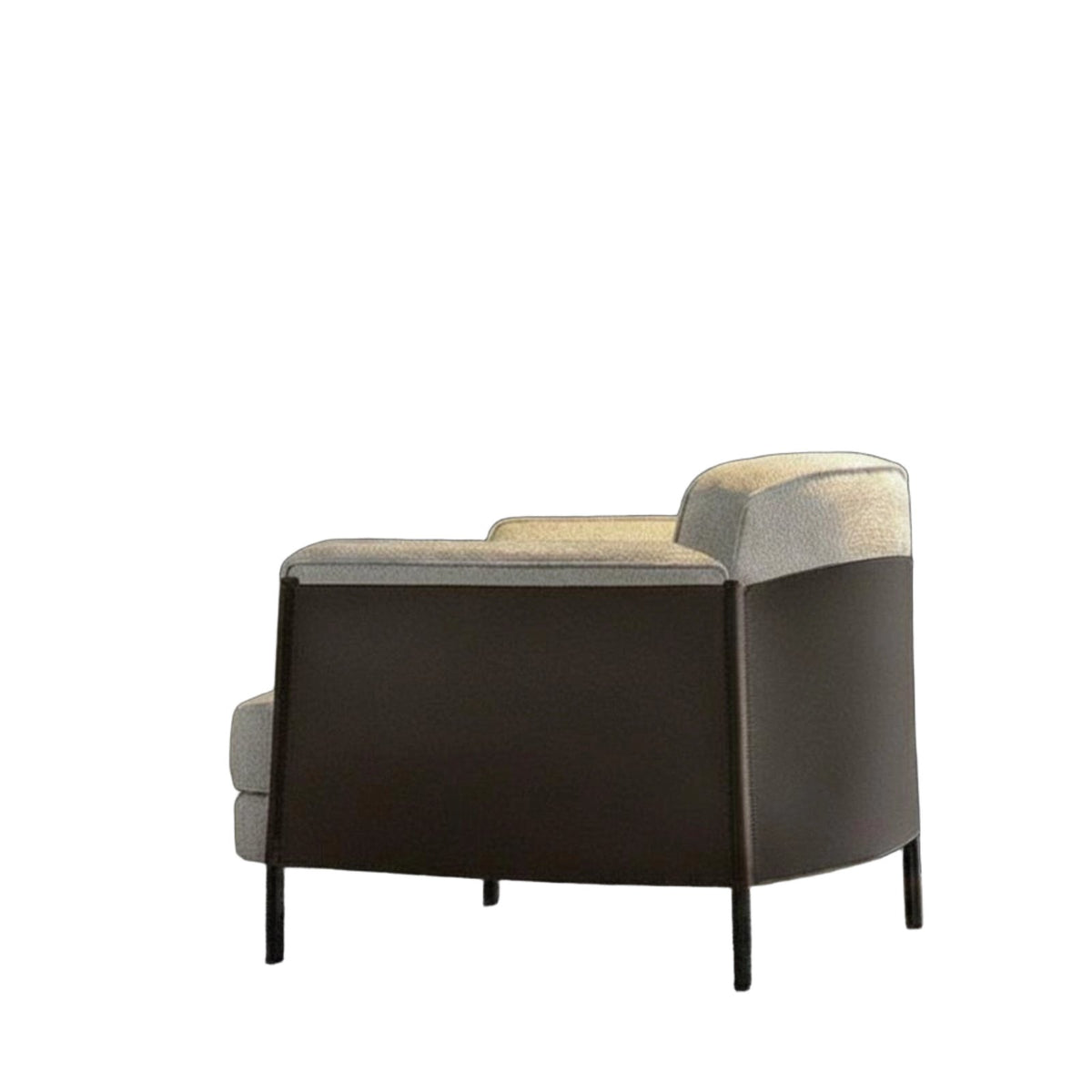Highspine Accent Chair Plush Upholstery Single Sofa Sturdy Wood Legs Curved Armrests for Hotel Guests, Book Lovers