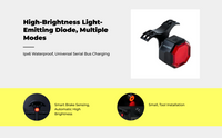 Brake-sensing waterproof bike light