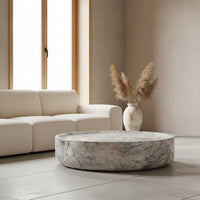 Drum Coffee Table Fully Assembled Round Coffee Table Table Sculptural Furniture for Living Room