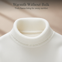 Men's Fleece Lined Turtleneck Sweater Winter Warm Knitted Base Layer