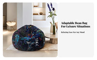 Graffiti Print Pouch Seat Creative Doodle Pattern Oversized Soft Seat Chair Multi-Functional Design Supportive Foam Filling