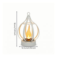 Solar Lantern with Metal Cage Waterproof Solar Hanging Lantern Portable for Yard