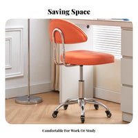 Armless Low-Back Roller Chair Five-Star Base Armless Rolling Stool Thick Cushion