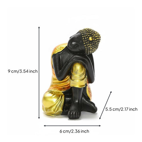 Resin Buddha Ornament Handmade Craft Seated Buddha Statue Jewel Embellishments