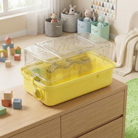 Luxury Hamster Cage with Acrylic Transparent Viewing, Square Contemporary Style Single Level Habitat, Portable Beginner Hamster Starter