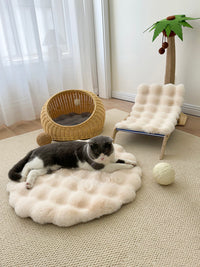 兔毛绒猫窝垫子狗窝睡眠圆形坐垫宠物床睡觉毛垫秋冬保暖猫咪地垫