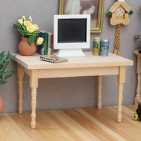1:12娃娃屋dollhouse微缩场景摆件迷你家具现代简约diy素坯桌子