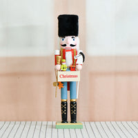38cm Christmas Wooden Nutcracker Figurine Solid Wood Decoration