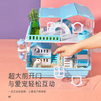 Acrylic Hamster Cage, 2-3 Layers, Transparent, Anti-Escape, Large Villa