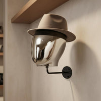 Wall-Mounted Mannequin Head Holder Reflective Wall Mounted Hairpiece Stand Metal