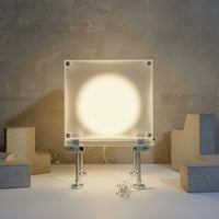 Square Desk Lamp Metal Frame Home Lighting Soft Light for Tabletop
