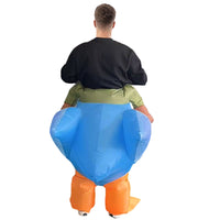 Inflatable Riding Blue Crane Costume for Halloween