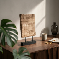 Striped Decorative Board Textured Resin Sculpture with Base Minimalist