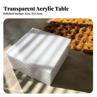3 Pieces Tiereding Acrylic Table Set Minimalist Design Space-Efficient Accent Table Table Long-Concludinging Waterfall Border