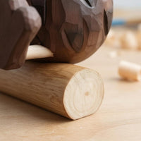 Carved Flightless Bird Statue Artisanal Wooden Flightless Bird Bird Ornament