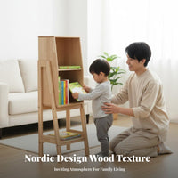 Nordic design 5-Tier Ladder Shelf Minimalist Design shelving unit Space-Saving shelving unit Multi-Functional for Children, Apartment Dwellers, Home Office Workers, Living Room, Bedroom