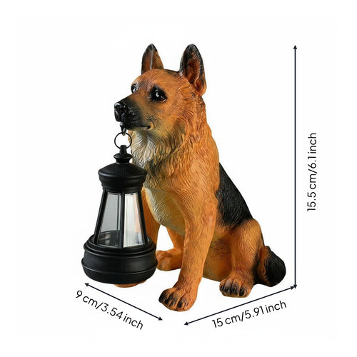 German Herder Statue Light Weather Resistant Creature Lawn Ornament Lamp