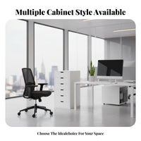 Wheeled Utility Cart with Drawer Adjustable Shelf Office Cabinet for Under Desk