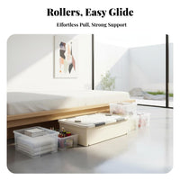 Rolling Storage Bin with Lid Wheeled Design Rolling Latching Box Large Capacity