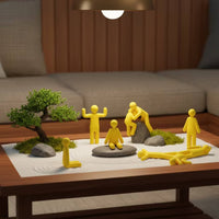 8 Pieces 3D-Printed Human Figure Set Minimalist Miniature Human Figure Poseable Diorama Figurine Long-Lasting for Collectors