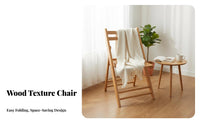 Foldable Design Wooden Folding Chair Space-Saving Collapsible Backrest Stool Multifunctional Portable Wooden Stool No Installation Required for Children, Fishermen, Fishing, Restaurant, Camping, Garden